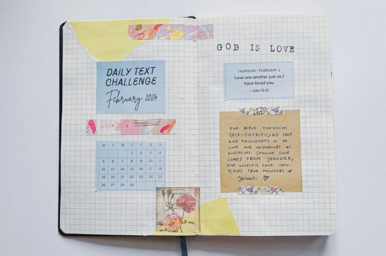 Notebook Pages: February Daily Text Challenge