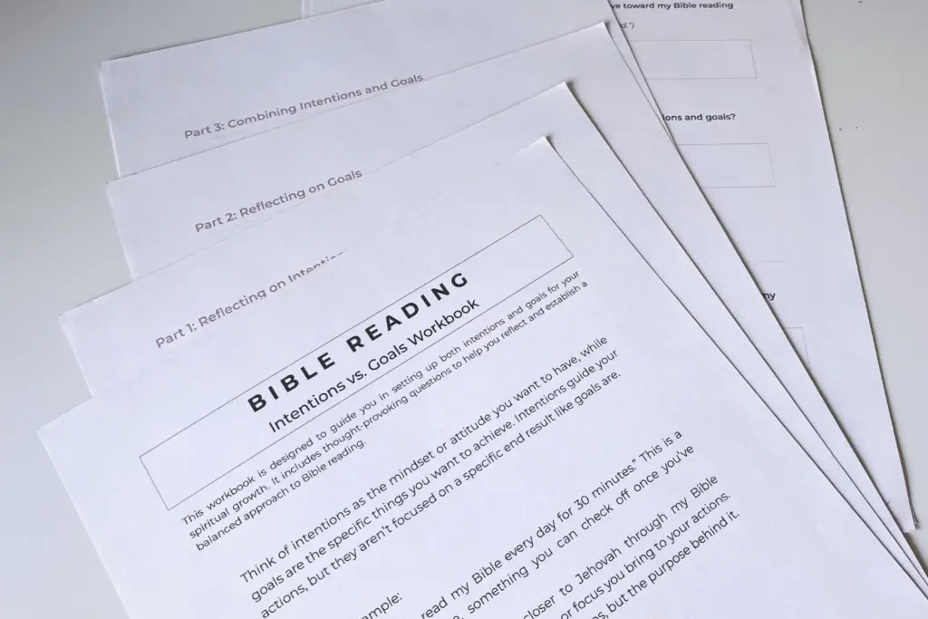 bible reading workbook