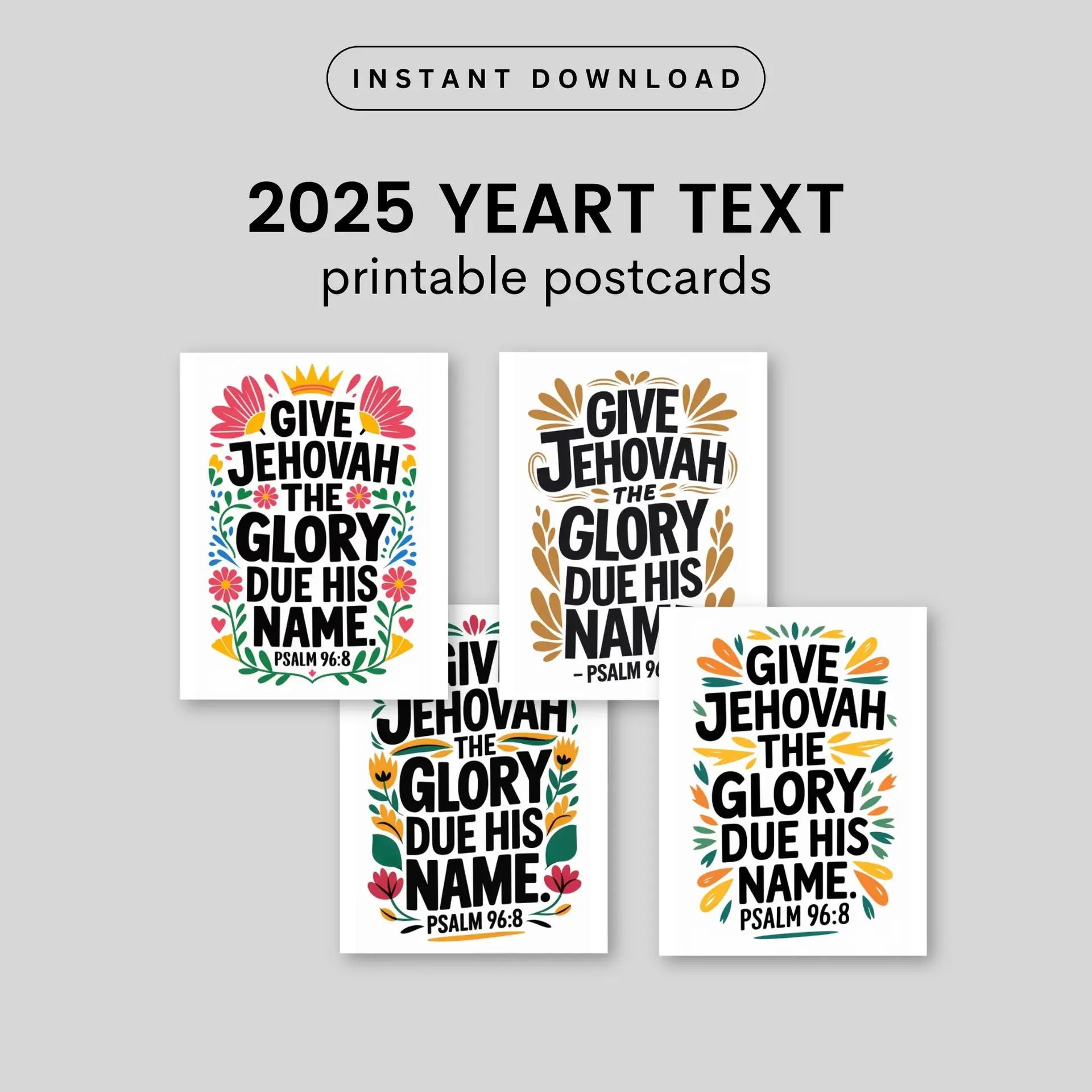 2025 yeartext printable postcards jw