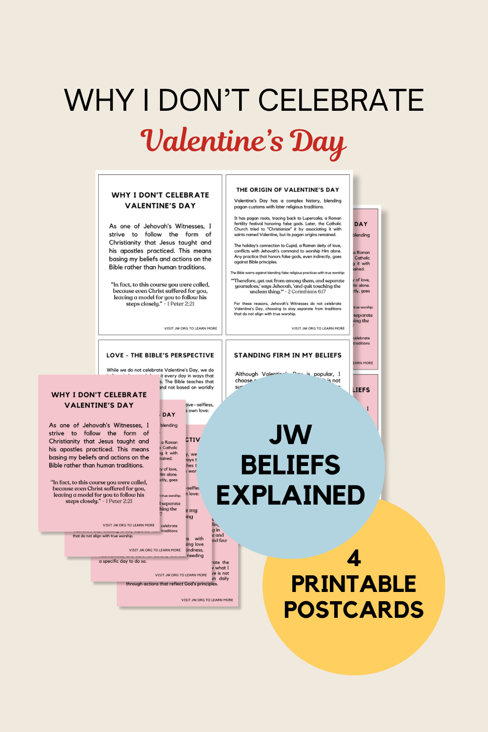 Why I Don\'t Celebrate Valentine\'s Day, free printable cards