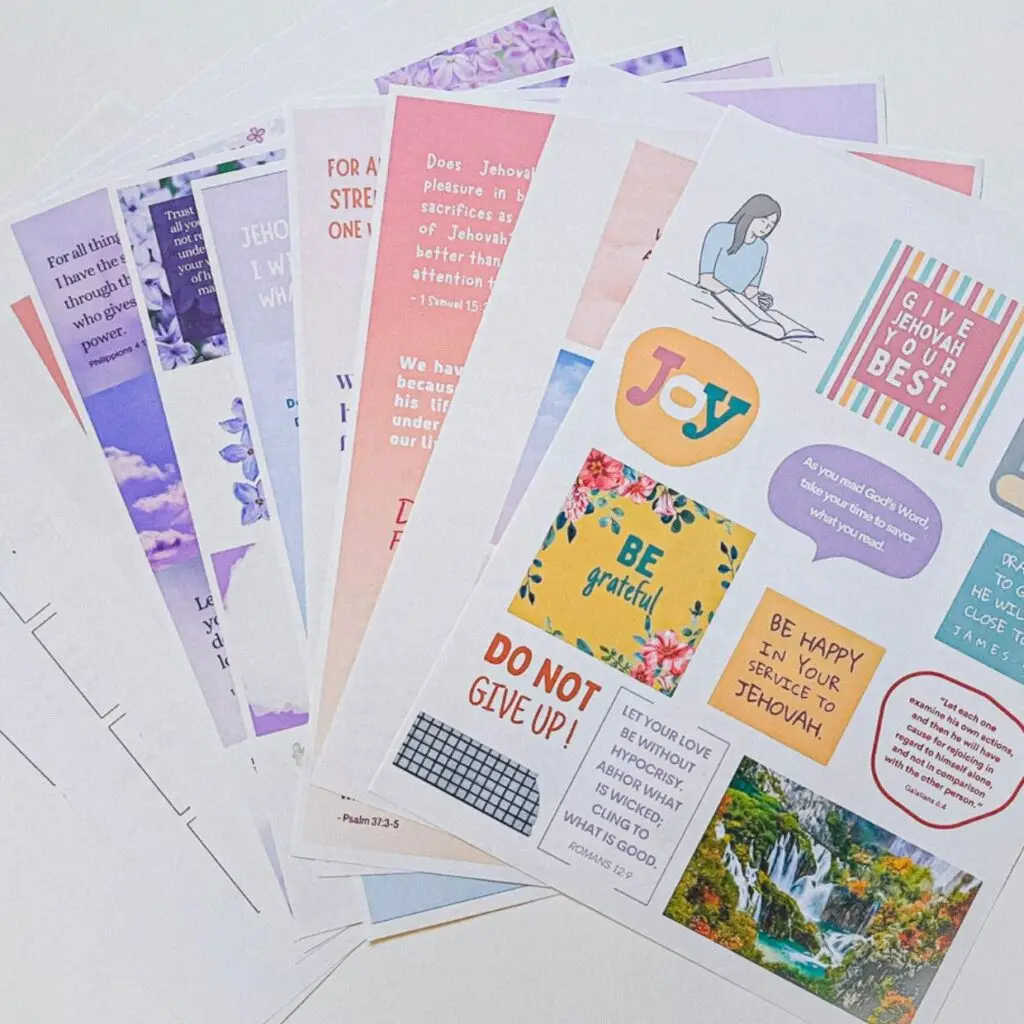 jw journaling printables