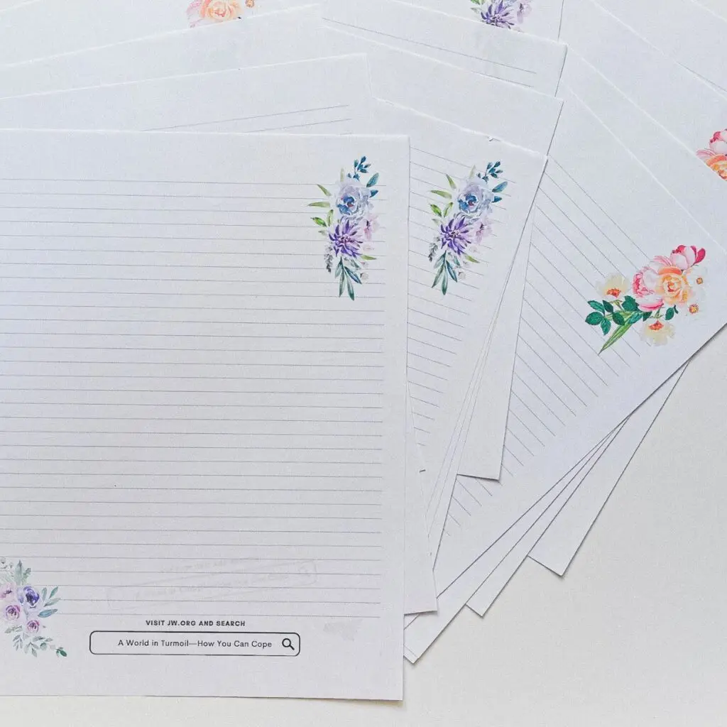 jw stationery letter writing