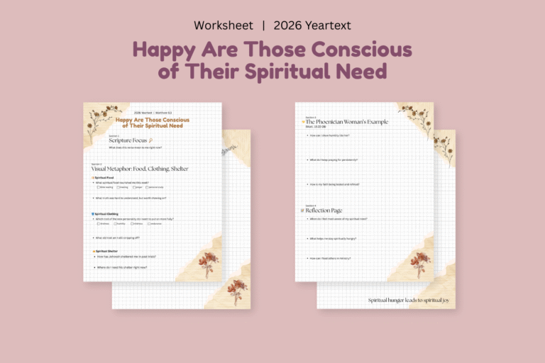 2026 Yeartext Worksheet