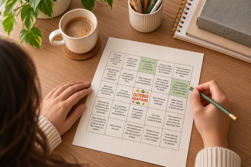 How to Use Gratitude Bingo in Your Personal Study